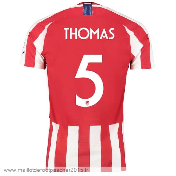 Maillot Foot Achat NO.5 Thomas Domicile Maillot Atlético Madrid 2019 2020 Rouge