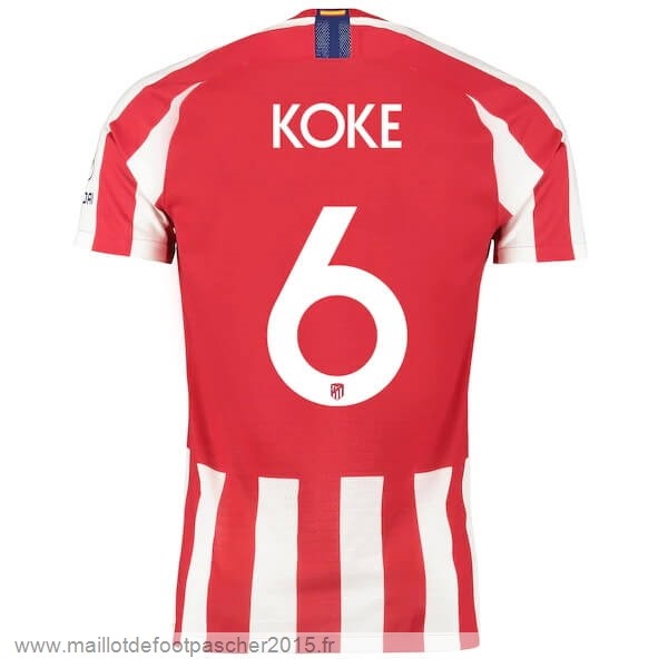 Maillot Foot Achat NO.6 Koke Domicile Maillot Atlético Madrid 2019 2020 Rouge