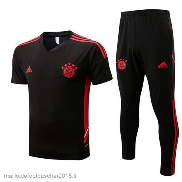 Maillot Foot Achat Entrainement Ensemble Complet Bayern Munich 2022 2023 Noir I Rouge