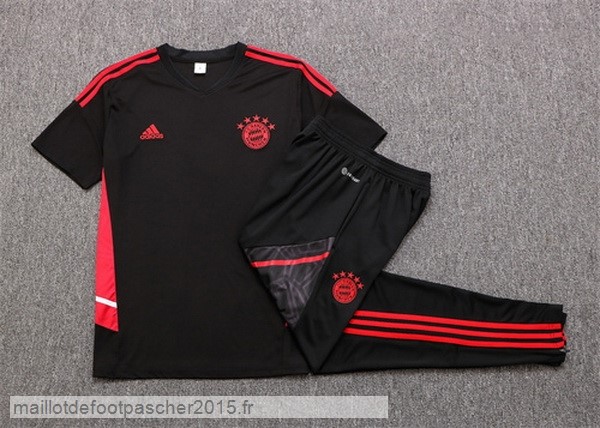 Maillot Foot Achat Entrainement Ensemble Complet Bayern Munich 2022 2023 Noir I Rouge