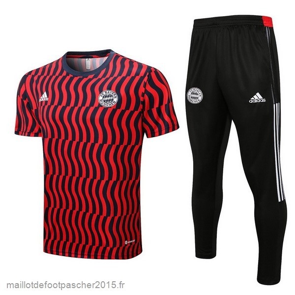 Maillot Foot Achat Entrainement Ensemble Complet Bayern Munich 2022 2023 Rouge Noir Blanc