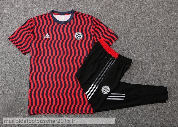 Maillot Foot Achat Entrainement Ensemble Complet Bayern Munich 2022 2023 Rouge Noir Blanc