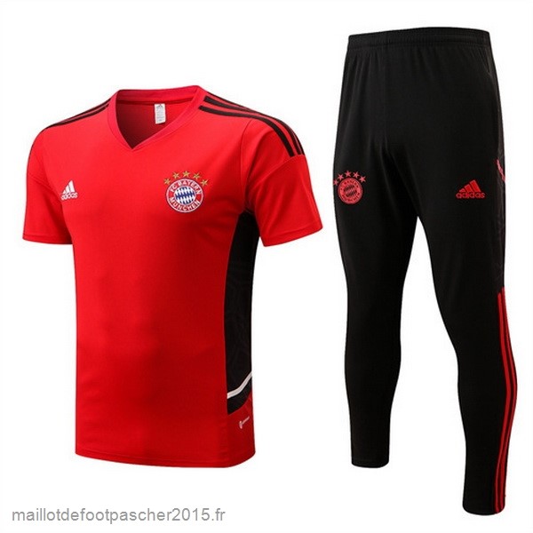 Maillot Foot Achat Entrainement Ensemble Complet Bayern Munich 2022 2023 Rouge Noir Bleu