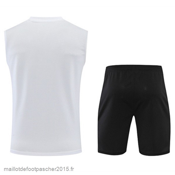 Maillot Foot Achat Entrainement Sans Manches Ensemble Complet Bayern Munich 2022 2023 Blanc Noir