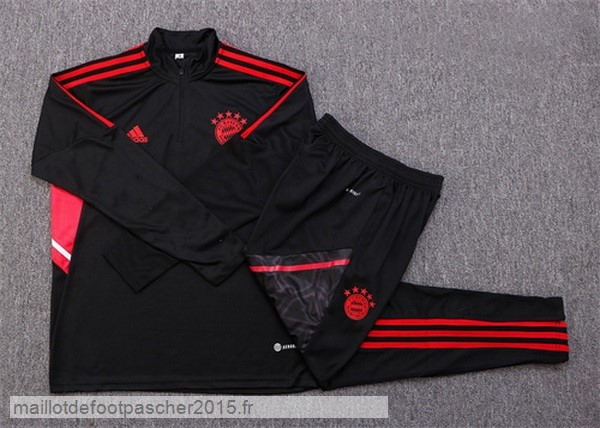 Maillot Foot Achat Survêtements Enfant Bayern Munich 2022 2023 Noir Rouge