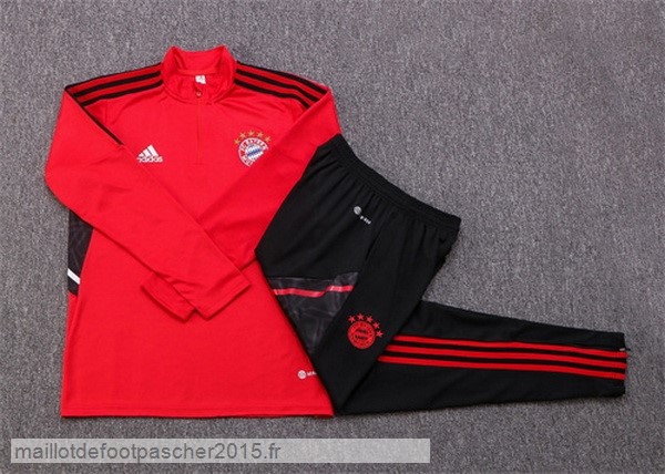Maillot Foot Achat Survêtements Enfant Bayern Munich 2022 2023 Rouge Noir