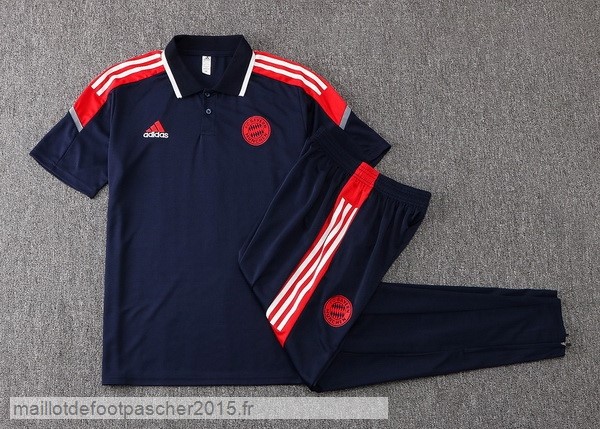 Maillot Foot Achat Ensemble Complet Polo Bayern Munich 2022 2023 Noir Rouge
