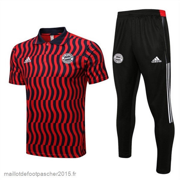 Maillot Foot Achat Ensemble Complet Polo Bayern Munich 2022 2023 Rouge I Noir