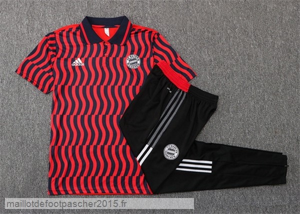Maillot Foot Achat Ensemble Complet Polo Bayern Munich 2022 2023 Rouge I Noir