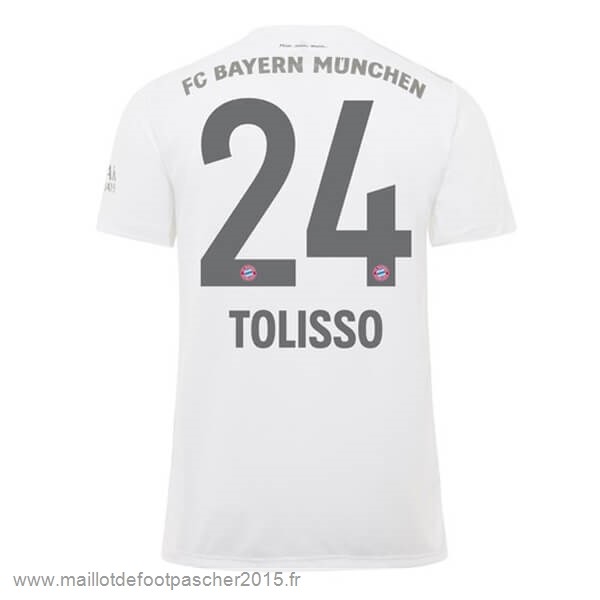 Maillot Foot Achat NO.24 Tolisso Exterieur Maillot Bayern Munich 2019 2020 Blanc