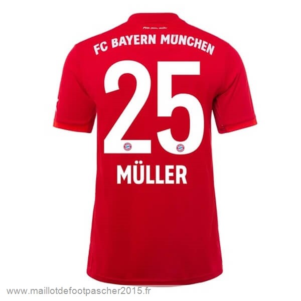Maillot Foot Achat NO.25 Muller Domicile Maillot Bayern Munich 2019 2020 Rouge