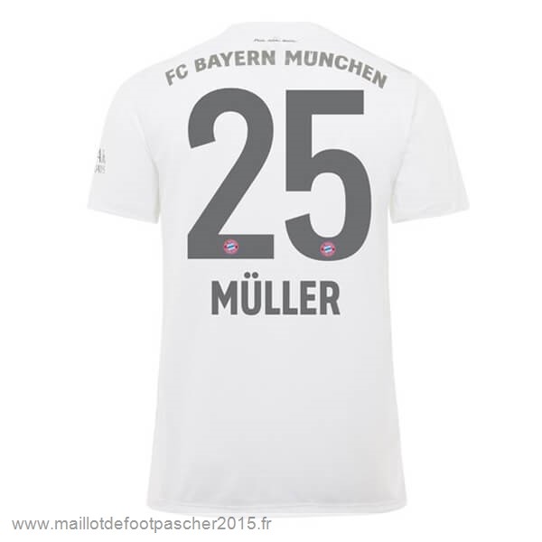 Maillot Foot Achat NO.25 Muller Exterieur Maillot Bayern Munich 2019 2020 Blanc