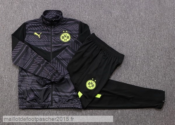 Maillot Foot Achat Survêtements Borussia Dortmund 2022 2023 Noir Jaune Gris
