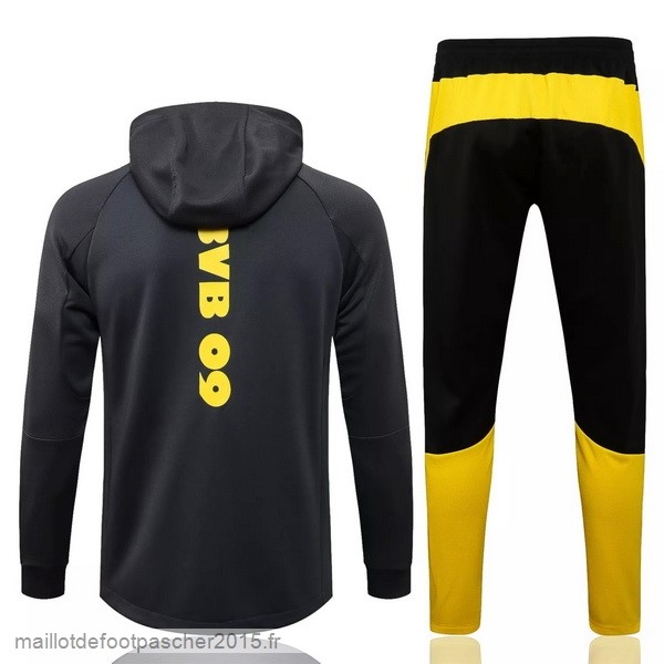 Maillot Foot Achat Sweat Shirt Capuche Borussia Dortmund 2021 2022 Gris Jaune