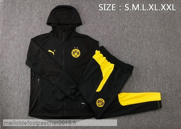 Maillot Foot Achat Sweat Shirt Capuche Borussia Dortmund 2021 2022 Noir Jaune