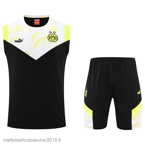 Maillot Foot Achat Entrainement Sans Manches Ensemble Complet Borussia Dortmund 2022 2023 Jaune Noir