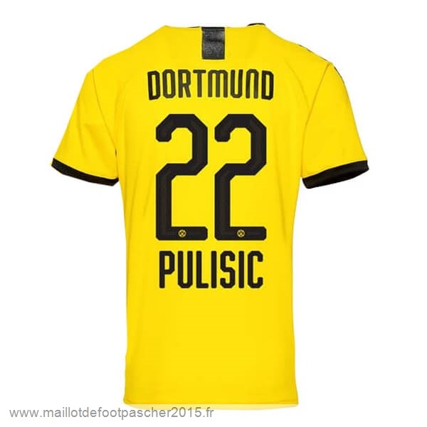 Maillot Foot Achat NO.22 Pulisic Domicile Maillot Borussia Dortmund 2019 2020 Jaune