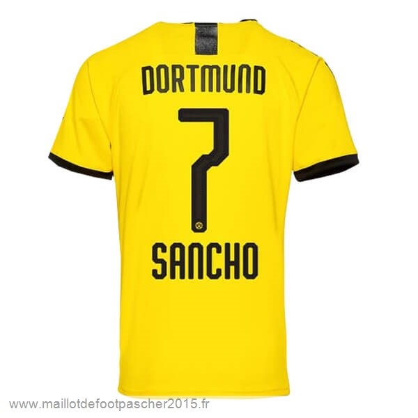 Maillot Foot Achat NO.7 Sancho Domicile Maillot Borussia Dortmund 2019 2020 Jaune
