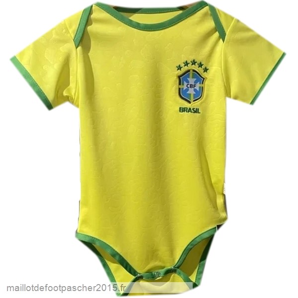 Maillot Foot Achat Domicile Onesies Enfant Brésil 2022 2023 Jaune