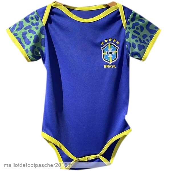 Maillot Foot Achat Exterieur Onesies Enfant Brésil 2022 2023 Bleu