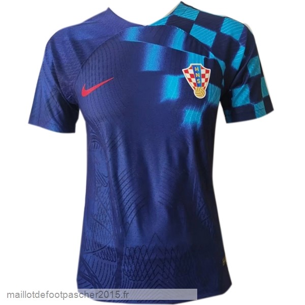 Maillot Foot Achat Thailande Exterieur Joueurs Maillot Croatie 2022 Bleu