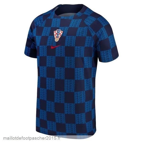 Maillot Foot Achat Thailande Pré match Maillot Croatie 2022 Bleu