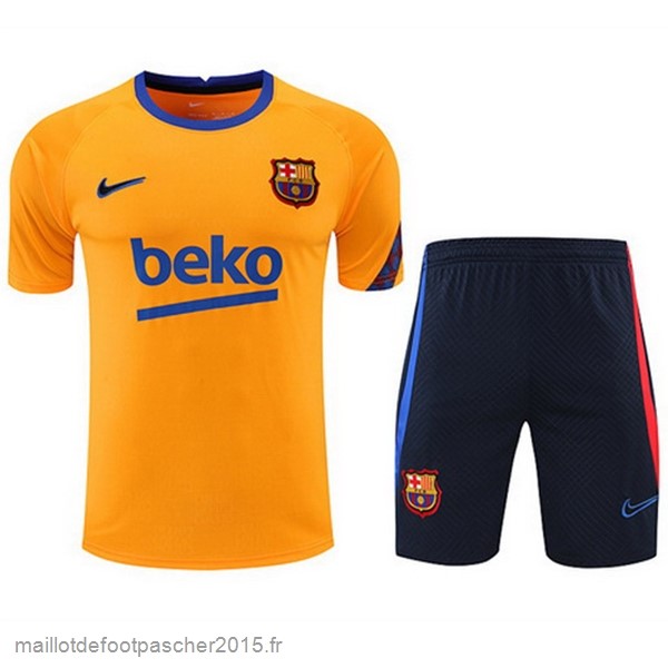 Maillot Foot Achat Entrainement Ensemble Complet Barcelona 2022 2023 Orange I Bleu