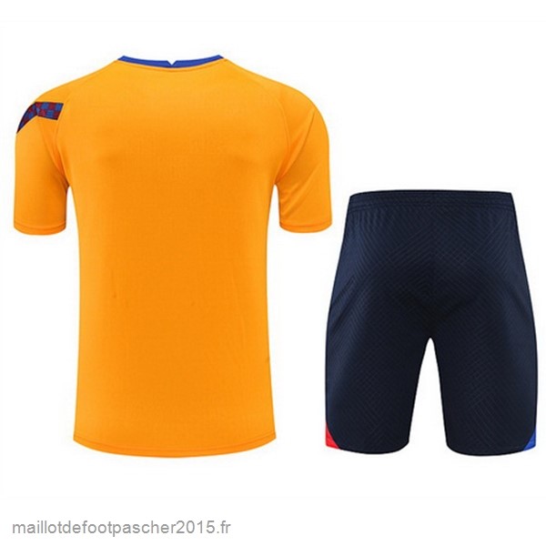 Maillot Foot Achat Entrainement Ensemble Complet Barcelona 2022 2023 Orange I Bleu