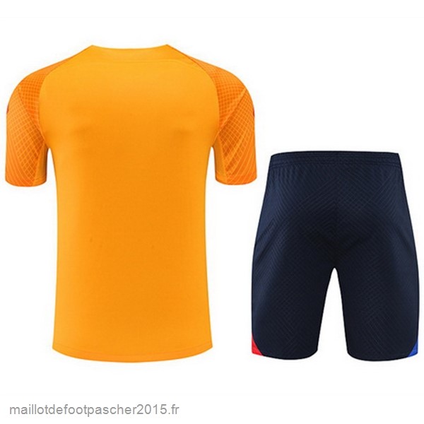 Maillot Foot Achat Entrainement Ensemble Complet Barcelona 2022 2023 Orange I Noir