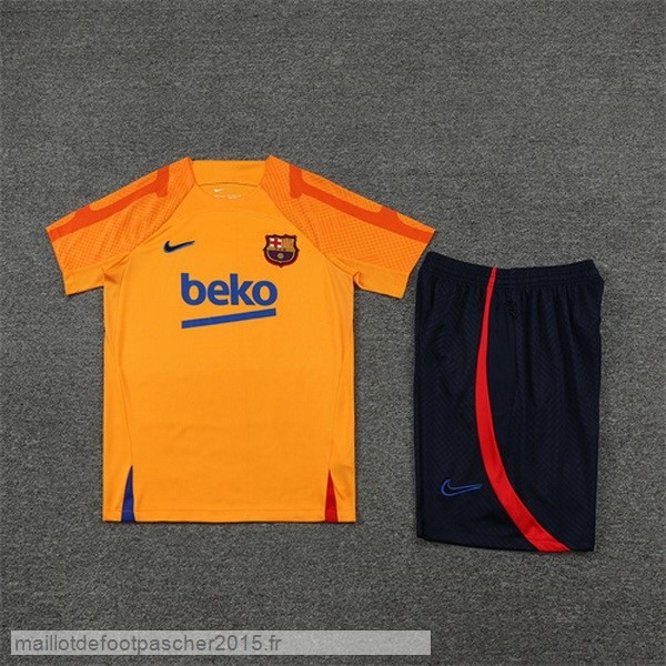 Maillot Foot Achat Entrainement Ensemble Complet Barcelona 2022 2023 Orange I Noir