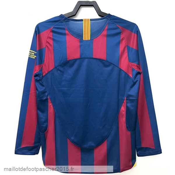 Maillot Foot Achat Domicile Manches Longues Barcelona Rétro 2005 2006 Bleu Rouge