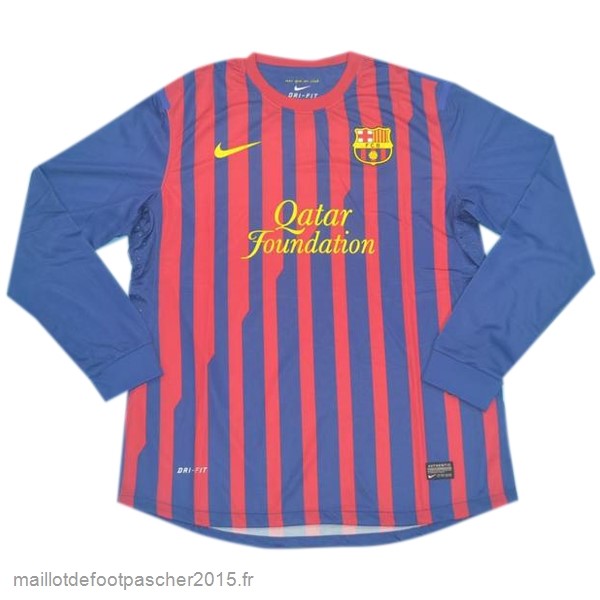 Maillot Foot Achat Domicile Manches Longues Barcelona Rétro 2011 2012 Bleu Rouge