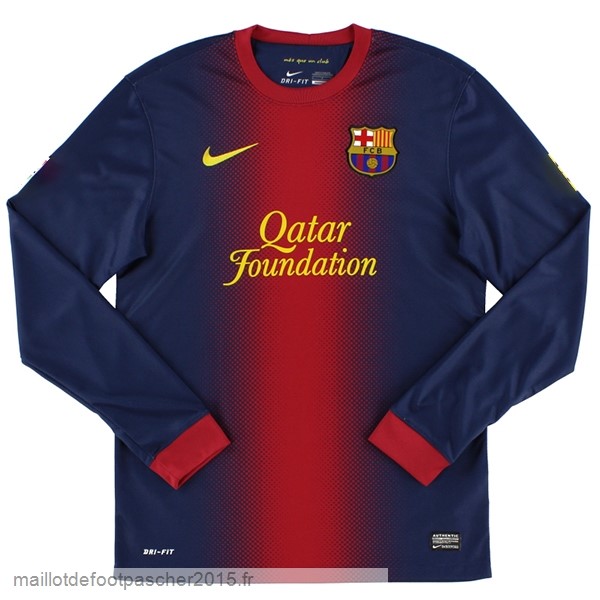 Maillot Foot Achat Domicile Manches Longues Barcelona Rétro 2012 2013 Bleu Rouge