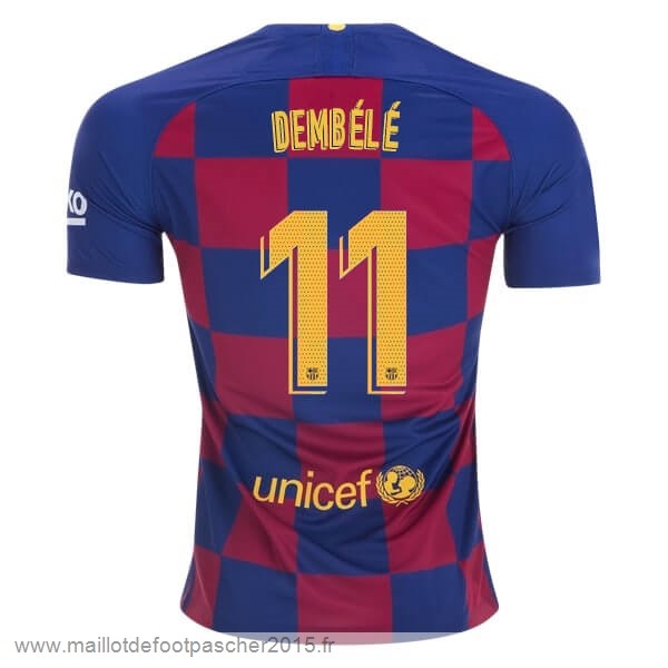 Maillot Foot Achat NO.11 O.Dembele Domicile Maillot Barcelone 2019 2020 Bleu Rouge