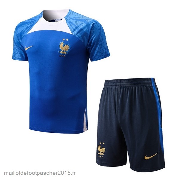 Maillot Foot Achat Entrainement Ensemble Complet France 2022 Bleu I Blanc