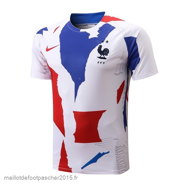 Maillot Foot Achat Entrainement France 2022 Blanc Bleu Rouge