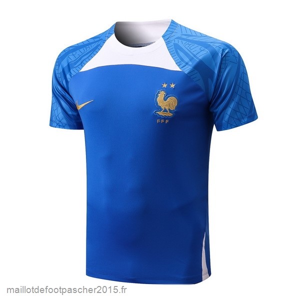 Maillot Foot Achat Entrainement France 2022 Bleu Blanc