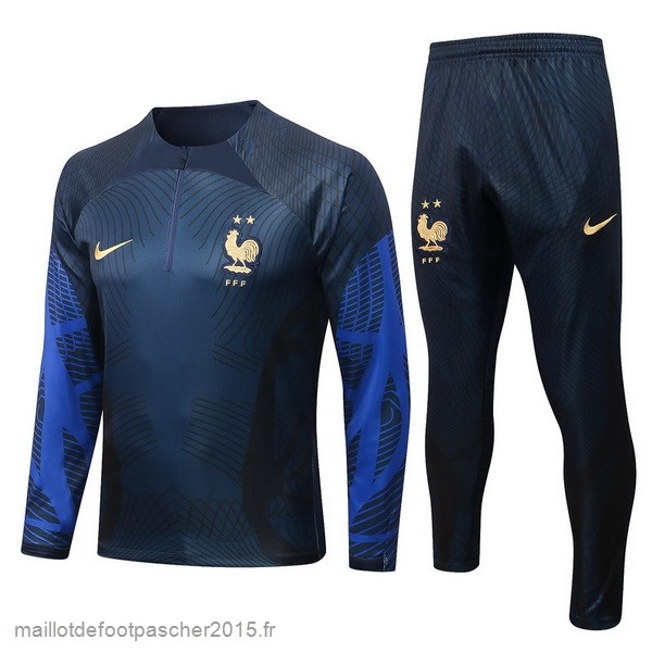 Maillot Foot Achat Survêtements Enfant France 2022 Bleu II Marine