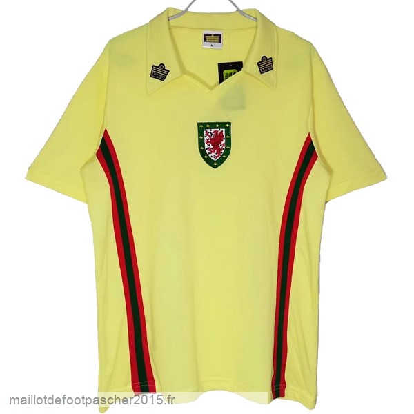 Maillot Foot Achat Exterieur Maillot Pays de Galles Rétro 1976 1979 Jaune
