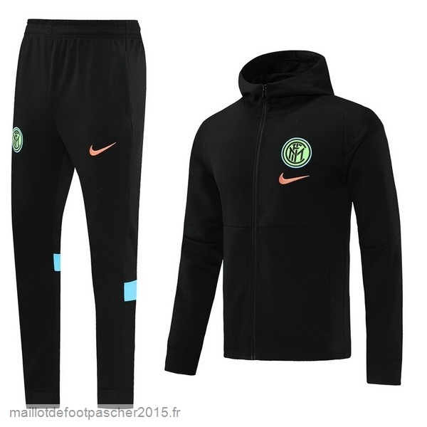 Maillot Foot Achat Ensemble Complet Ensemble longue fermeture éclair vêtements De Sport Inter Milán 2022 2023 Noir