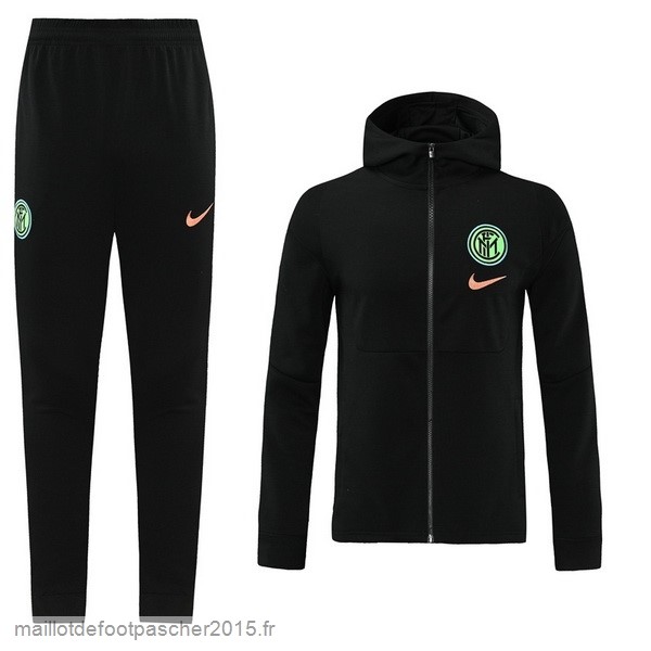 Maillot Foot Achat Ensemble Complet Ensemble longue fermeture éclair vêtements De Sport Inter Milán 2022 2023 Noir