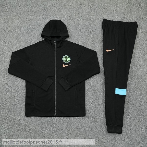 Maillot Foot Achat Ensemble Complet Ensemble longue fermeture éclair vêtements De Sport Inter Milán 2022 2023 Noir