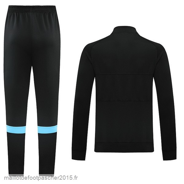 Maillot Foot Achat Ensemble Complet Ensemble longue fermeture éclair vêtements De Sport Inter Milán 21 22 Noir Jaune