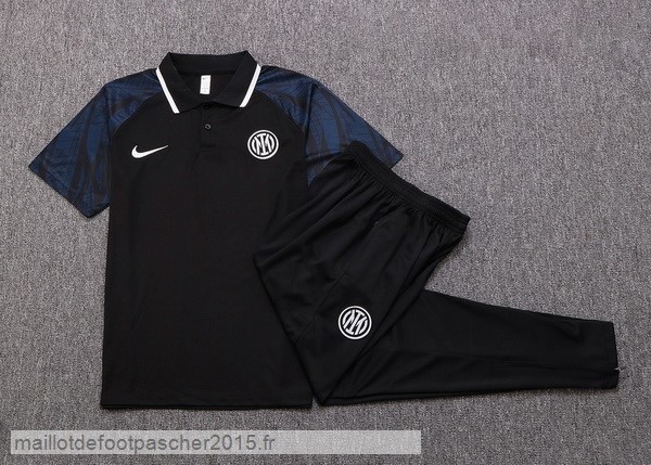 Maillot Foot Achat Ensemble Complet Polo Inter Milán 2022 2023 Noir Gris