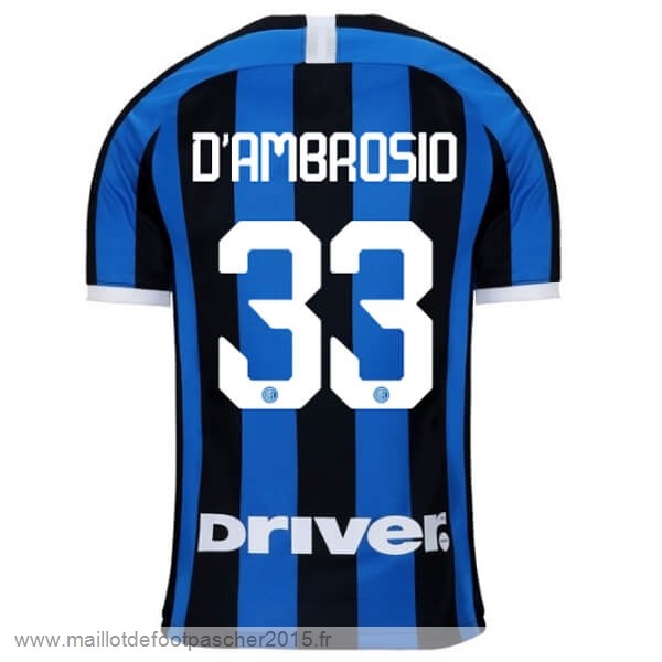 Maillot Foot Achat NO.33 D'Ambrosio Domicile Maillot Inter Milán 2019 2020 Bleu
