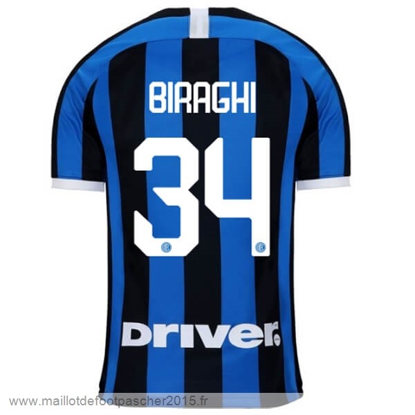 Maillot Foot Achat NO.34 Biraghi Domicile Maillot Inter Milán 2019 2020 Bleu