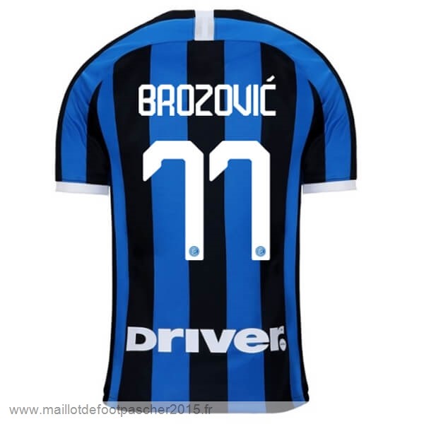 Maillot Foot Achat NO.77 Brozovic Domicile Maillot Inter Milán 2019 2020 Bleu