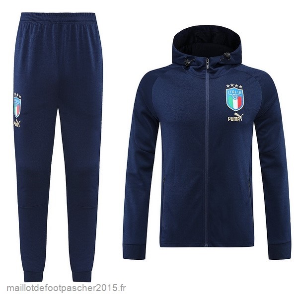 Maillot Foot Achat Ensemble Complet Ensemble longue fermeture éclair vêtements De Sport Italie 2022 Bleu