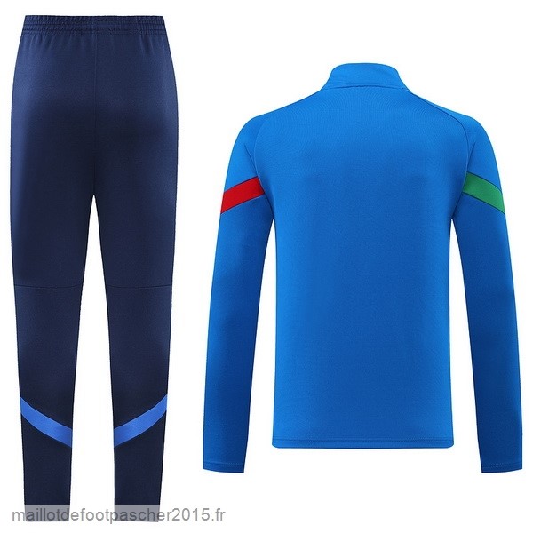 Maillot Foot Achat Ensemble Complet Ensemble longue fermeture éclair vêtements De Sport Italie 2022 I Bleu