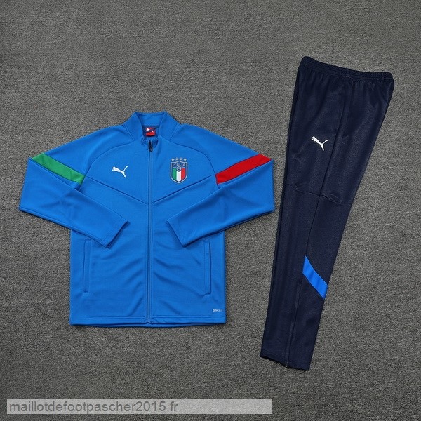Maillot Foot Achat Ensemble Complet Ensemble longue fermeture éclair vêtements De Sport Italie 2022 I Bleu